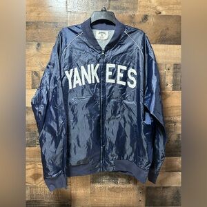 New York Yankees Jacket Banner 47 XXL Navy Full Zip MLB Bomber Windbreaker Mens